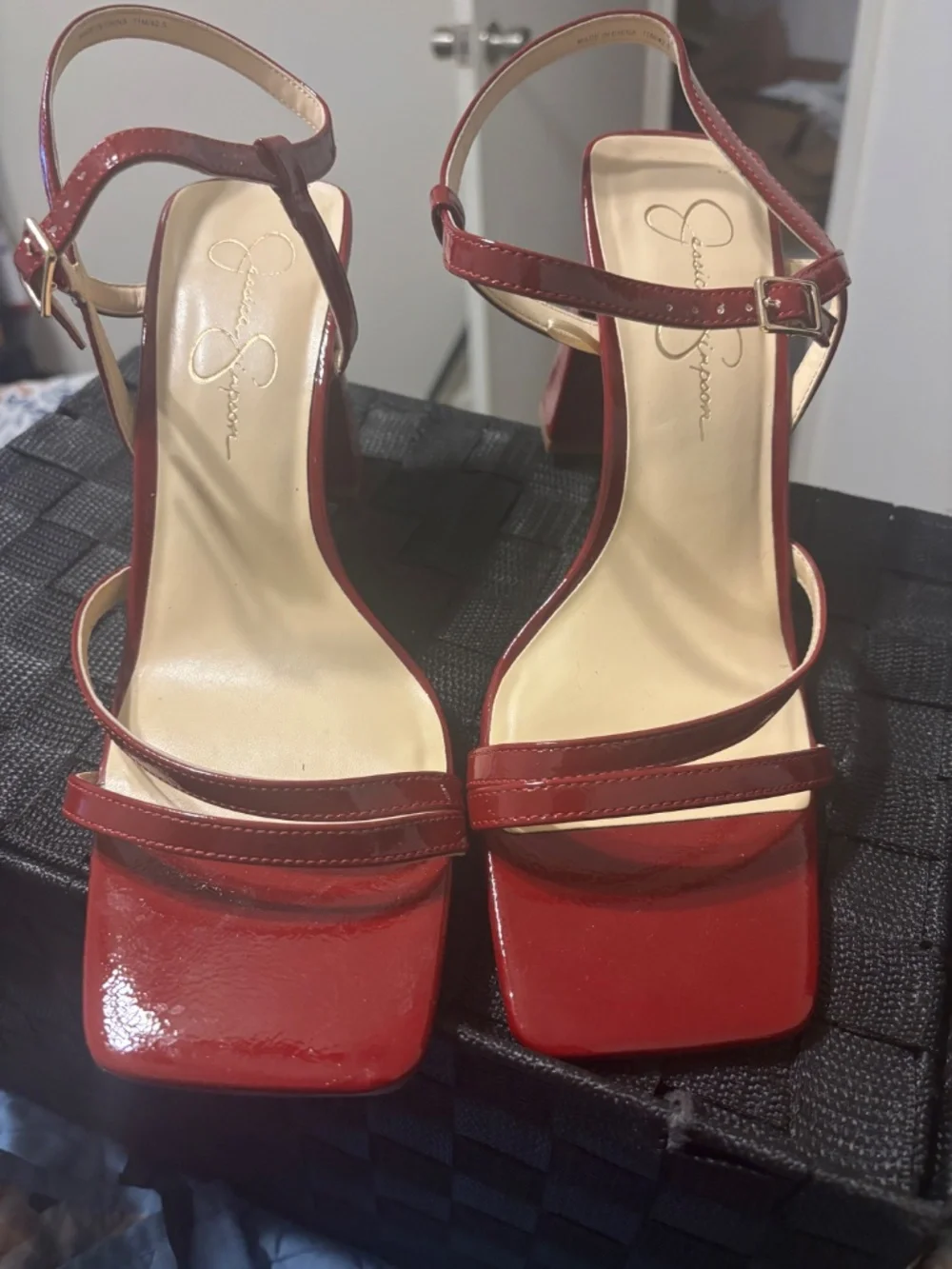 Size 11 - Jessica Simpsom Red Strappy Heels